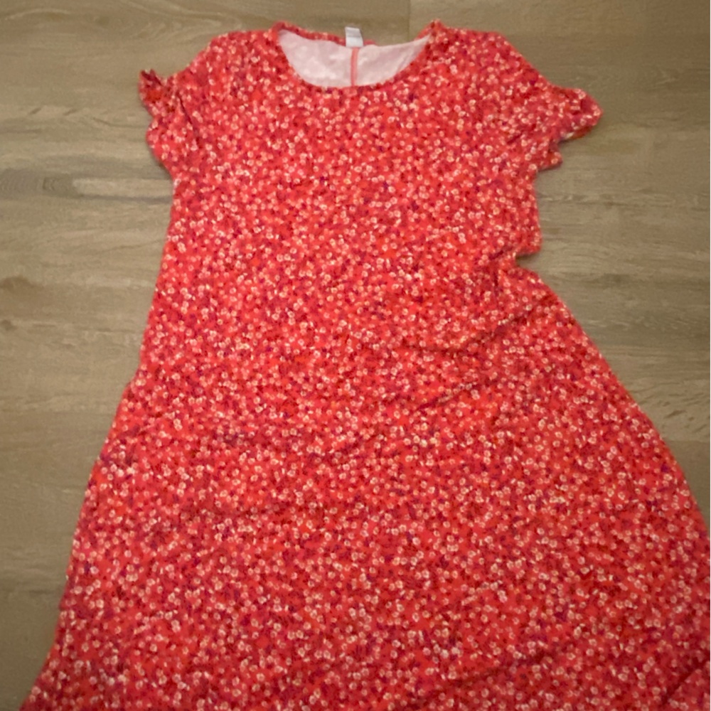 Old Navy Red Floral Print Dress